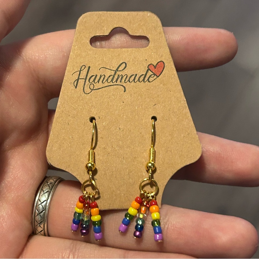 Small rainbow earrings